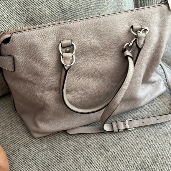 Coach Emma satchel in pebbled neutral leather taupe with a hint of gray! Perfect - Picture 6 of 8